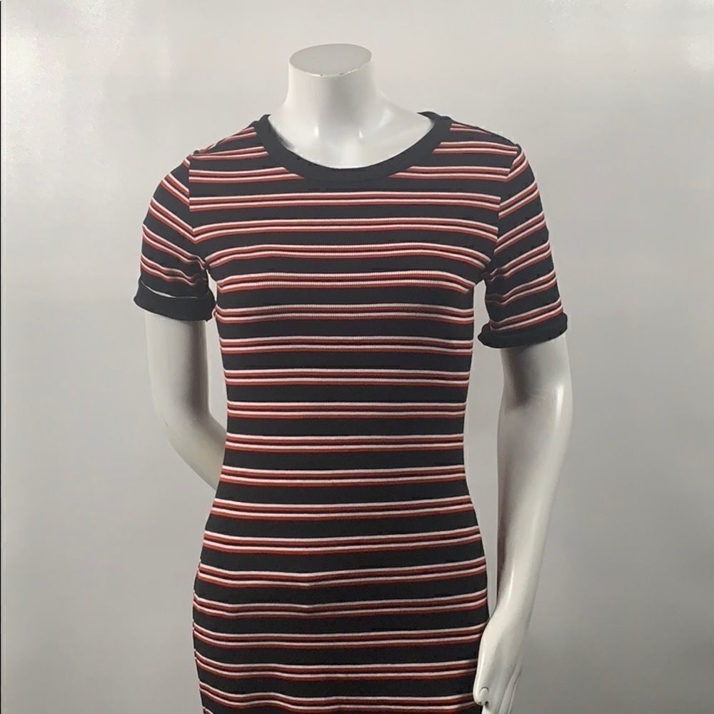 Divided Multi-Color Stripped Dress Size: 10